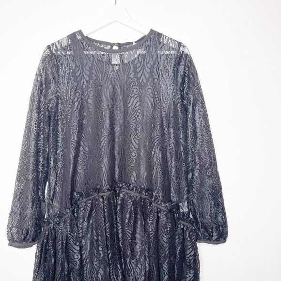 JOHNNY WAS Rai Lace Black Dress - Picture 3 of 13